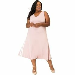 Poetic Justice Plus Size Curvy Women's Athletic Stripe A-Line Midi Dress 9 Poetic Justice Plus Size Curvy Women's Athletic Stripe A-Line Midi Dress -Adidas shop 6061519 ALT3