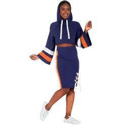 Poetic Justice Curvy Women's Flare Sleeve Cropped Drawstring Hoodie -Adidas shop 6061595 ALT3