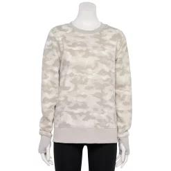 Women's Tek Gear® Ultrasoft Fleece Sweatshirt -Adidas shop 6119993 Beige White Camo