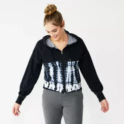 Women's Tek Gear® French Terry Crop Zip-Up Jacket -Adidas shop 6120577 Black