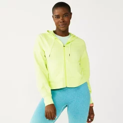 Women's Tek Gear® French Terry Crop Zip-Up Jacket -Adidas shop 6120577 Green Romantica