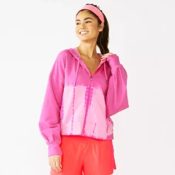 Women's Tek Gear® French Terry Crop Zip-Up Jacket -Adidas shop 6120577 Pink Trillion