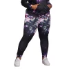 Poetic Justice Plus Size Curvy Women's Active Floral Print Poly Tricot Leggings