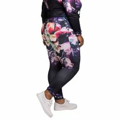 Poetic Justice Plus Size Curvy Women's Active Floral Print Poly Tricot Leggings -Adidas shop 6136967 ALT2