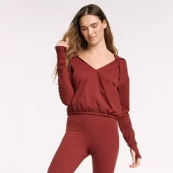 Women's FLX Surplice Lightweight Hoodie 9 Women's FLX Surplice Lightweight Hoodie -Adidas shop 6142318 Chic Burgundy