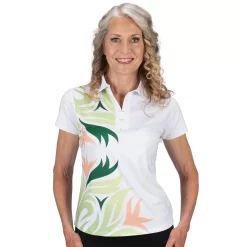 Women's Nancy Lopez Trinity Short Sleeve Golf Polo -Adidas shop 6169182 White Multi