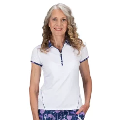 Women's Nancy Lopez Folly Golf Polo -Adidas shop 6169183 White Multi