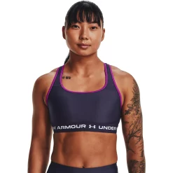 Under Armour Crossback 2.0 Medium-Impact Sports Bra -Adidas shop 6171360 Tempered Steel