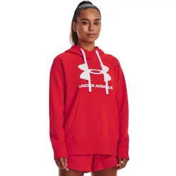 Women's Under Armour Rival Fleece Logo Hoodie -Adidas shop 6171848 Radio Red