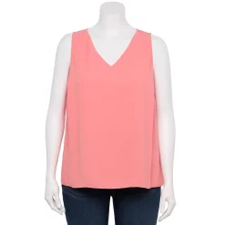 Plus Size Nine West Essential V-Neck Tank