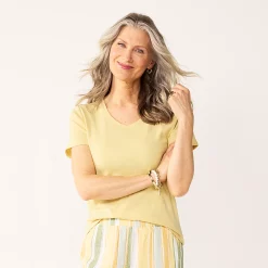 Petite Croft & Barrow® Essential V-Neck Tee -Adidas shop 6225069 Pineapple