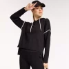 Women's FLX Hooded High-Low Sweater -Adidas shop 6225149 Mineral Black